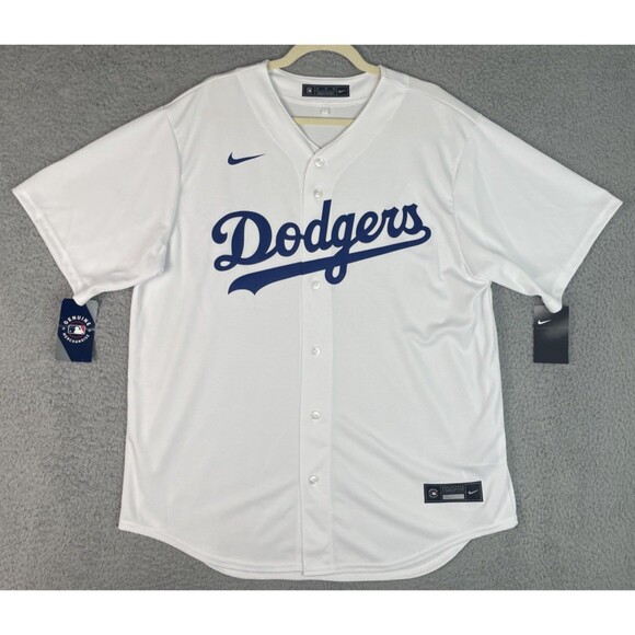 Nike Stitched Jersey Los Angeles Dodgers Mens XL 50 White Blue MLB NWT - Picture 1 of 11